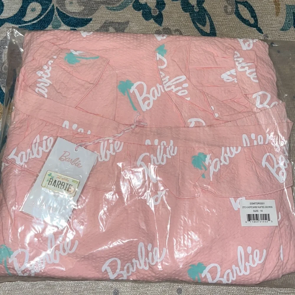 NIB Stitch Shoppe X Barbie™ Palm Tree Logo "Lizzy" Date Night Dress Size 1X - Picture 8 of 8